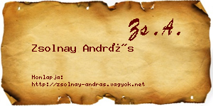 Zsolnay András névjegykártya